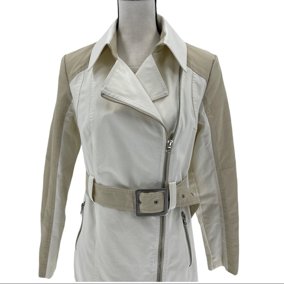 New York & Company Asymmetrical Zip Rain Coat Sz M - Picture 2 of 13